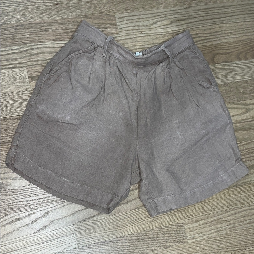 Antibes S/m Taupe Linen Shorts From Notperfectlinen